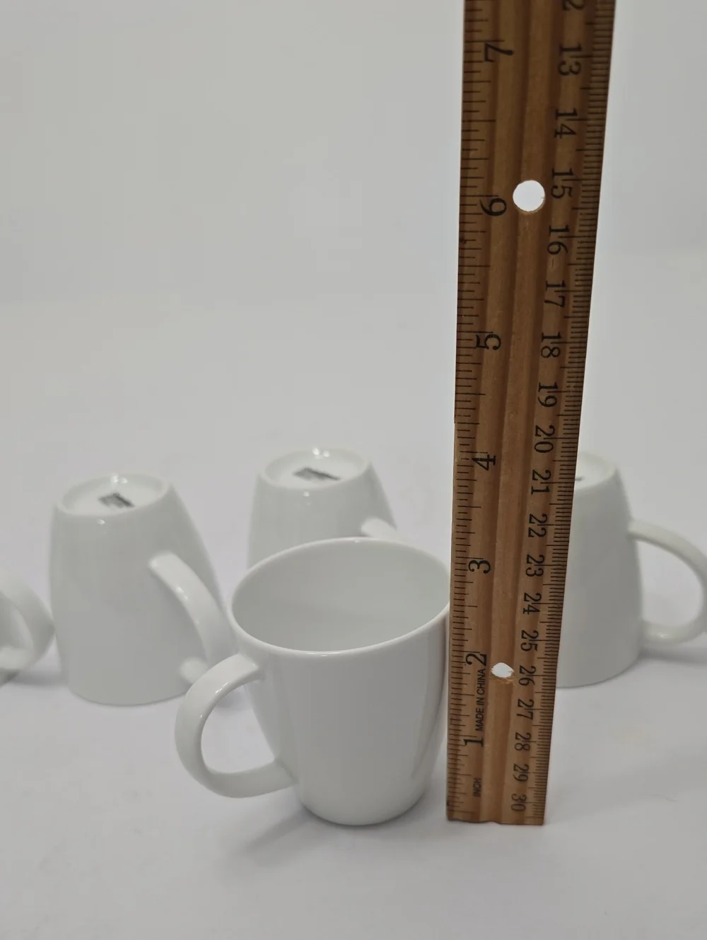 Crate & Barrel Set Of 7 Porcelain White Small Espresso Cups